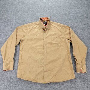 Cigar Couture Shirt Mens Large Beige Long Sleeve Button Up Preppy Casual